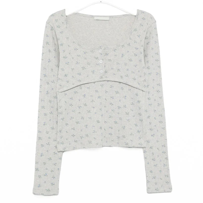 Cottagecore Floral Button-Front Shirt