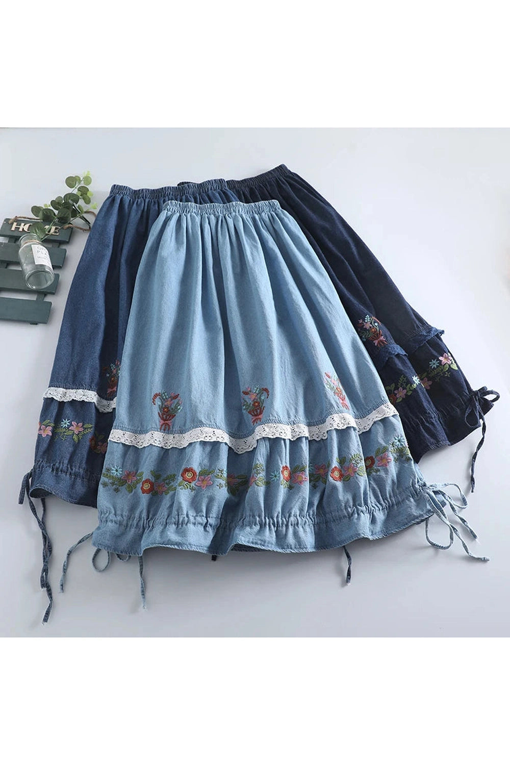 Boho Breeze Embroidered Skirts cottagecoreclothes