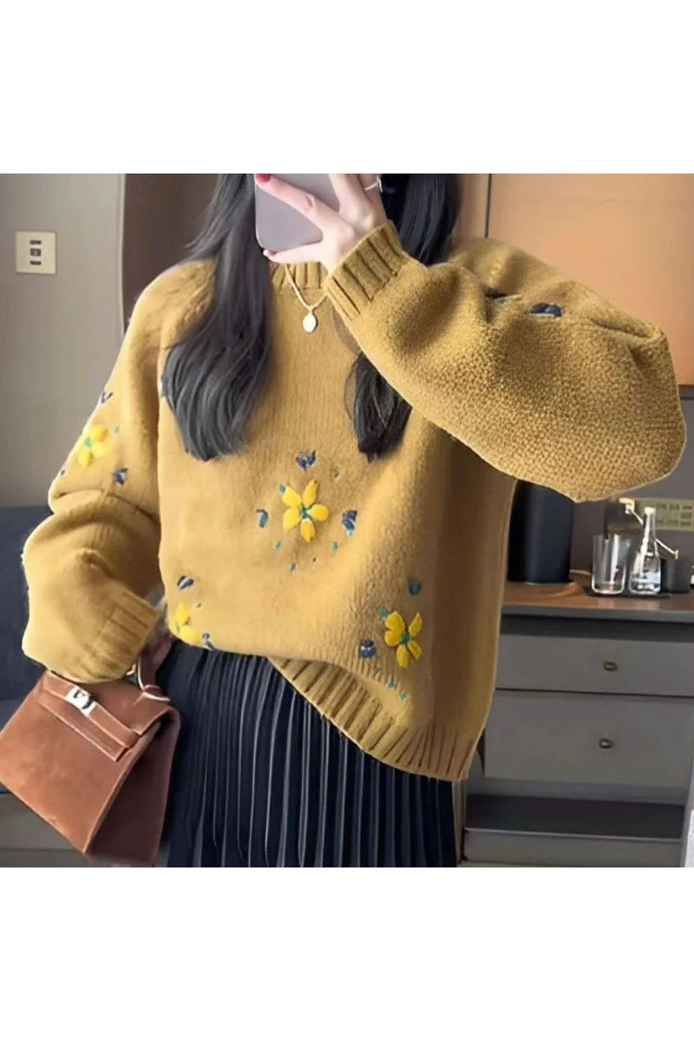 Daisy Daydream Knit Fall Sweater