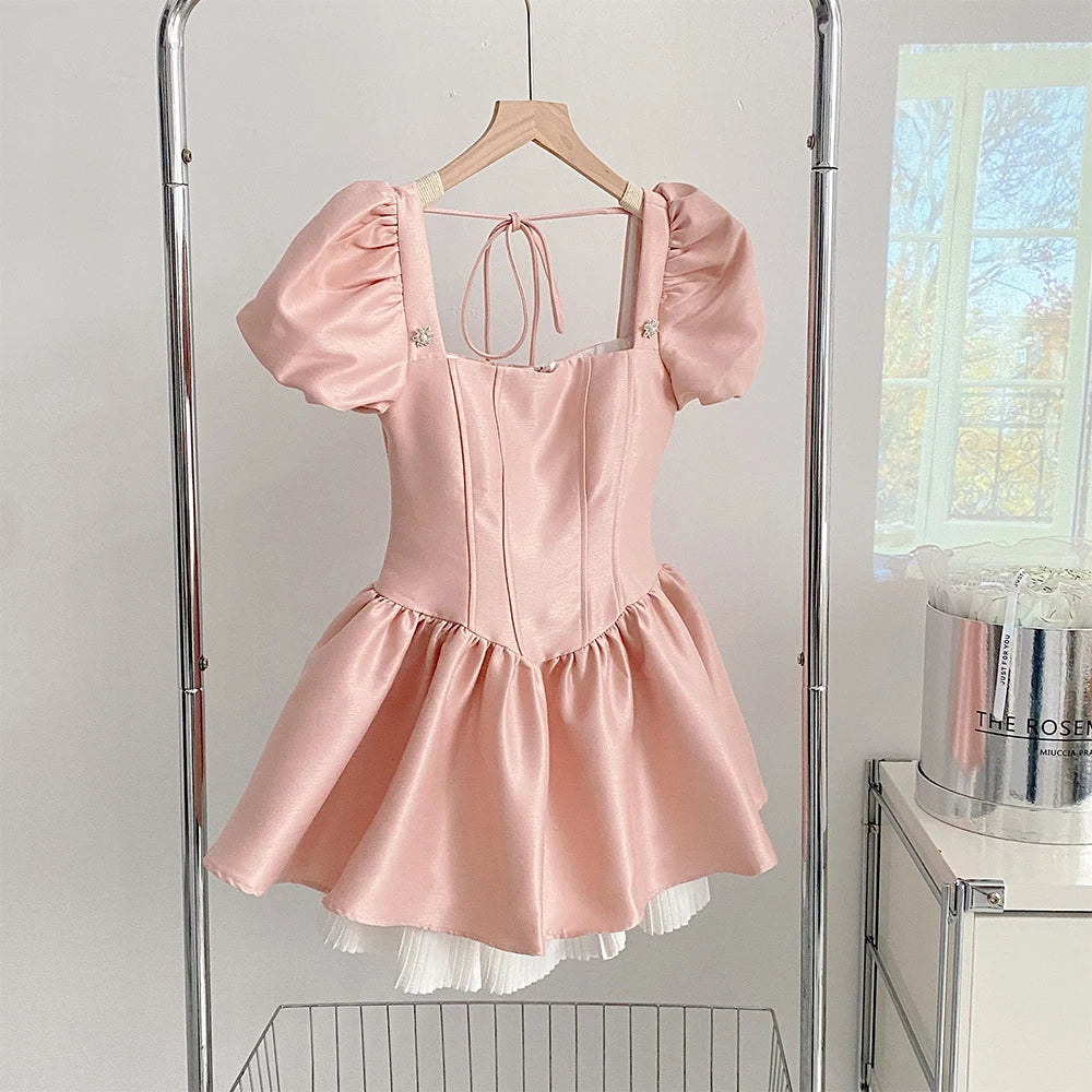 Fairycore Puff Sleeve Corset Dress