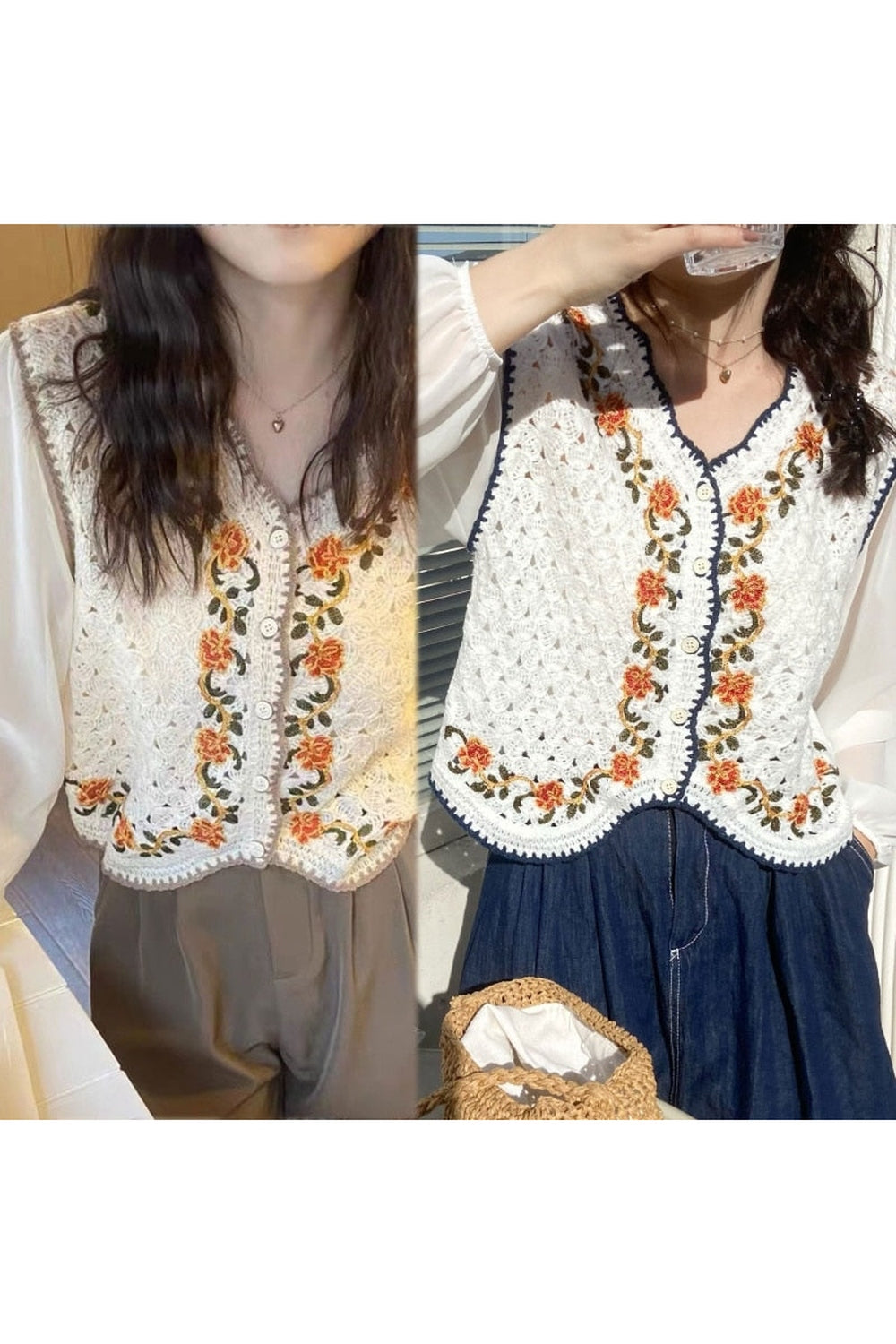 Chiffon Puff Sleeve Button Blouse