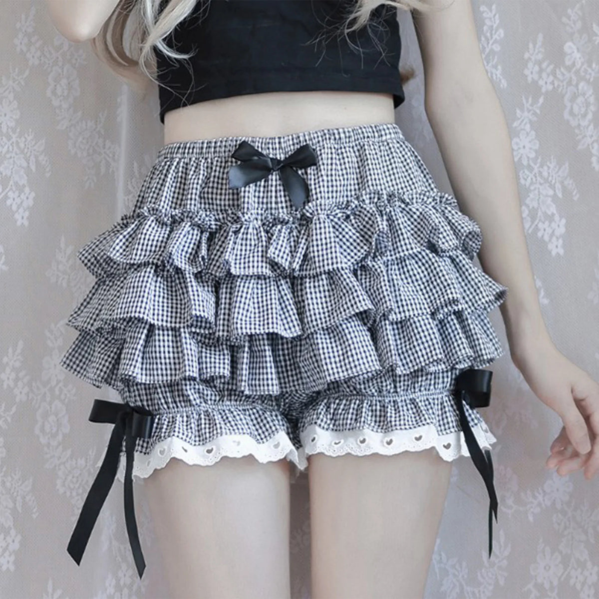 Vintage Tiered Lace Safety Shorts