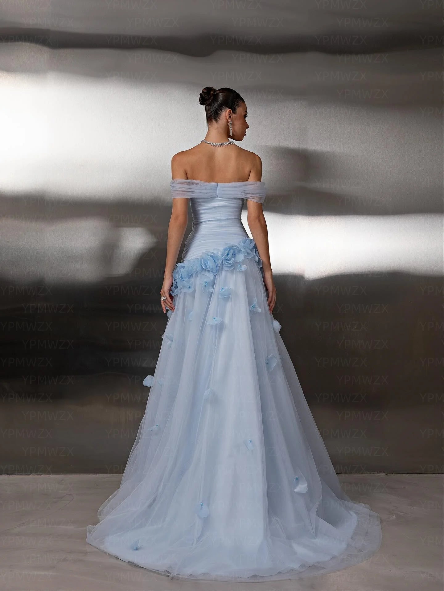 Ethereal Petal Floor-Length Dress