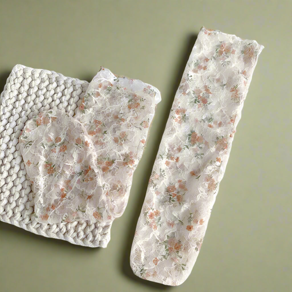 Vintage Blue Floral Sheer Socks cottagecoreclothes