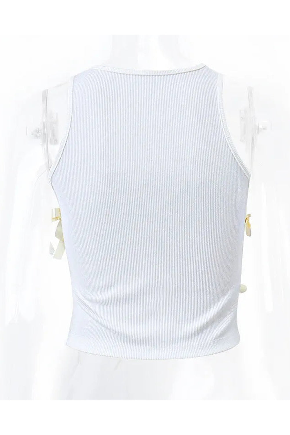 Fairy Lace-Up Ribbed Crop Top cottagecoreclothes