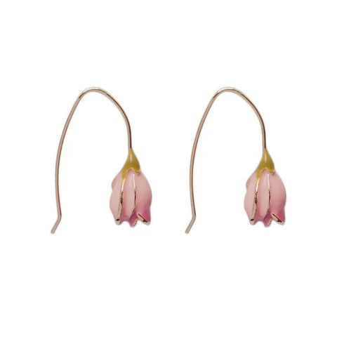 Pendientes de primavera retro tulipán