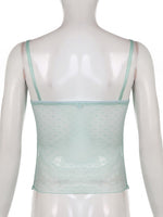 Fairy Frill Lace Trim Mesh Top