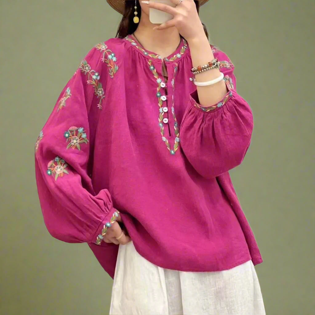 Cottagecore Button-Up Peasant Blouse cottagecoreclothes