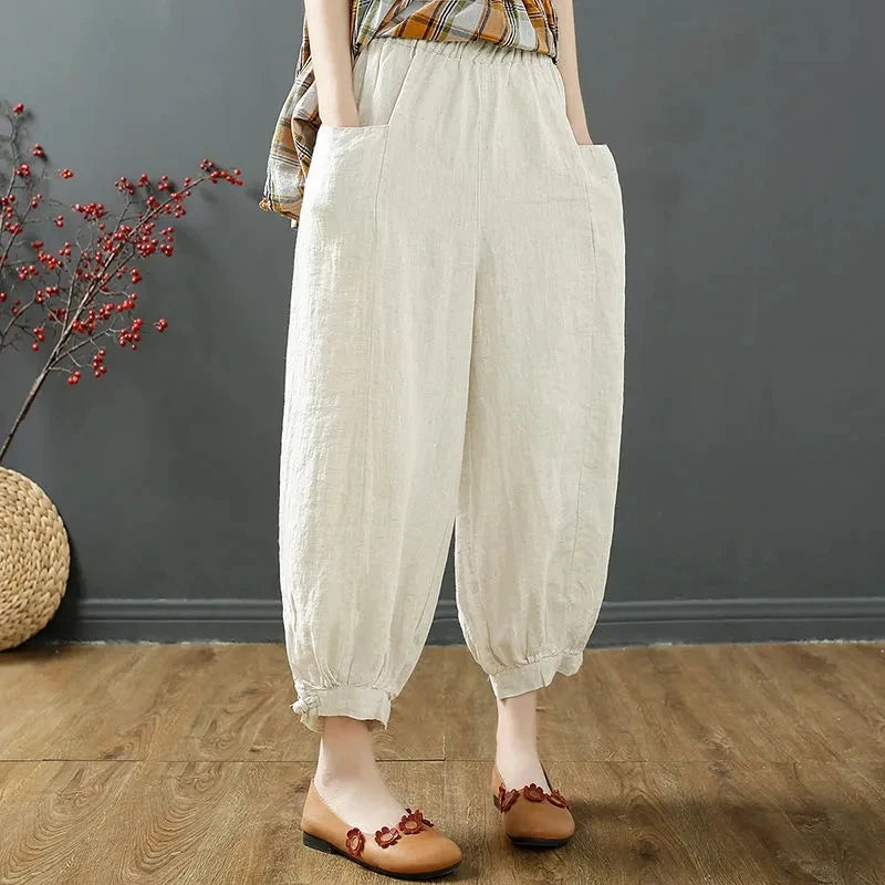 Linen Breeze Ankle Pants