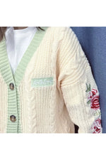 Embroidered Flower Fall Cardigan