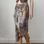 Goblincore Earthy Abstract Layered Skirt