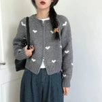 Heart Knit Zip Cardigan