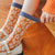 Asymmetric Retro Jacquard Socks