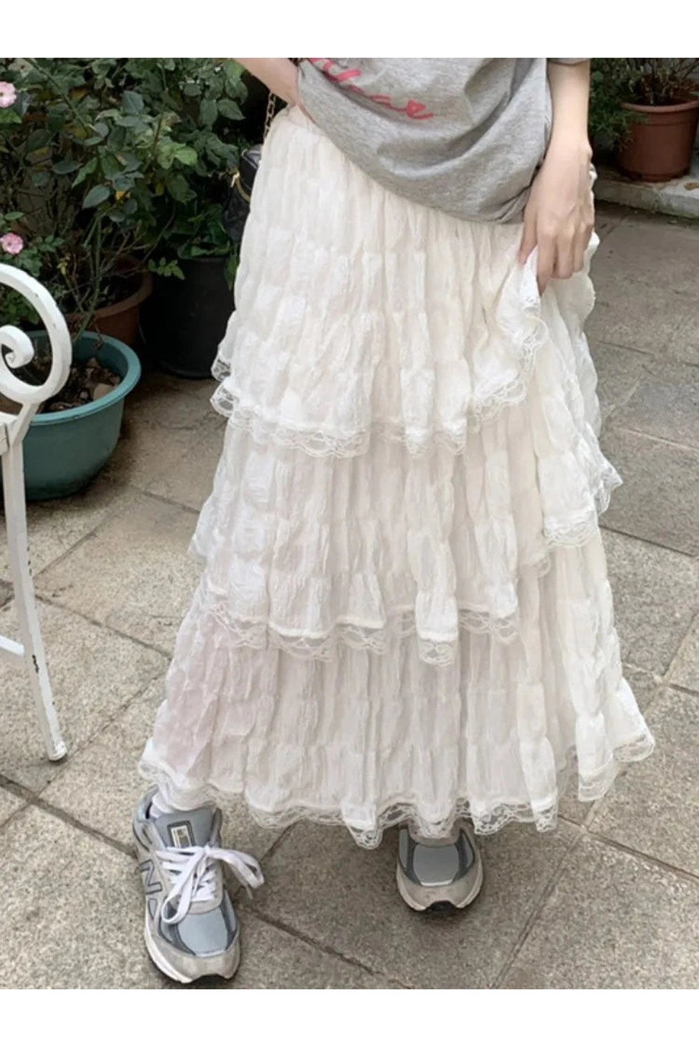 Black White High Low Skirt cottagecoreclothes