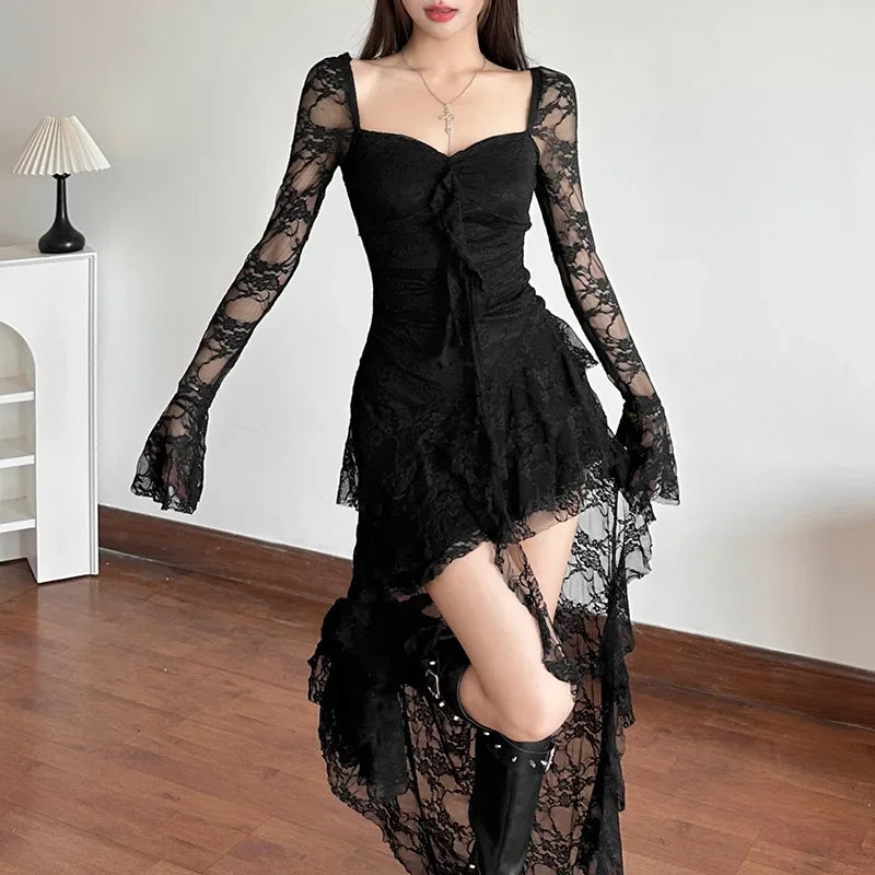 Fairycore Lace High-Low Dress