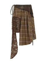 Y2K Plaid Irregular Mini Skirt