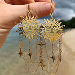 Fairycore Sunburst Chain Earrings