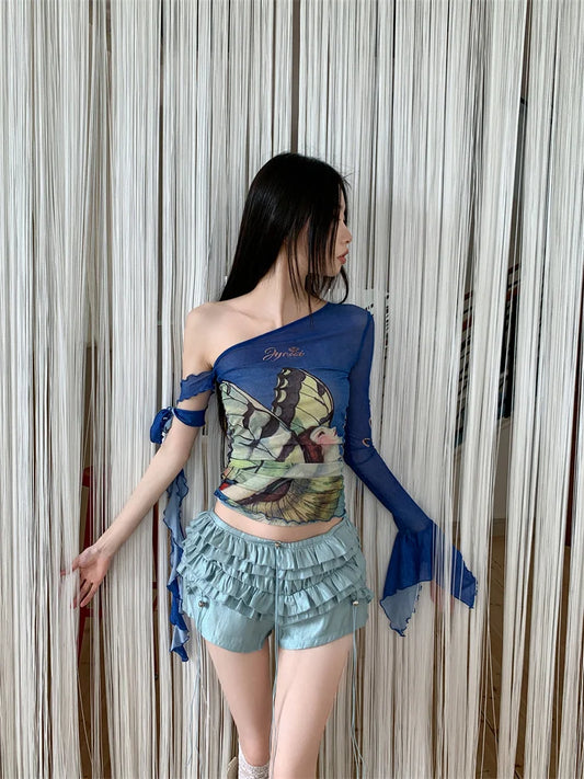 Fairycore Butterfly Sleeve Top