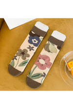 Asymmetric Retro Jacquard Socks