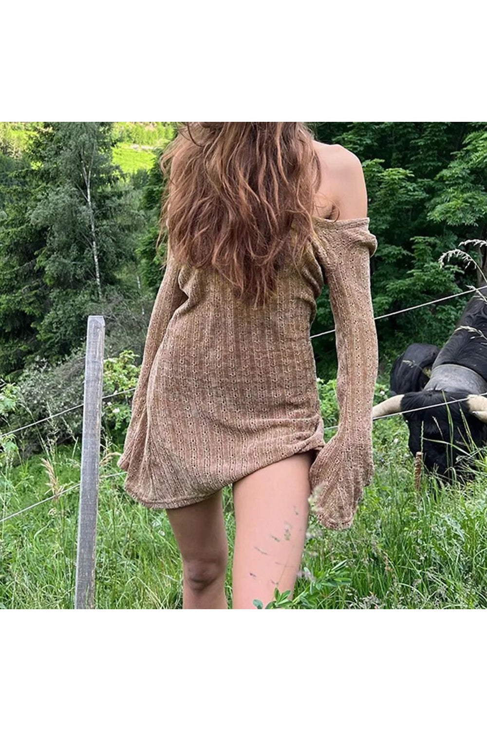 Fairy Grunge Off-Shoulder Dress cottagecoreclothes
