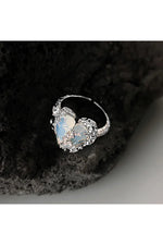 Fairycore Moonstone Heart Ring