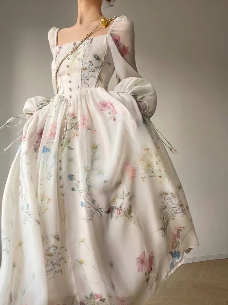 Cottagecore Wildflower Fairy Dress