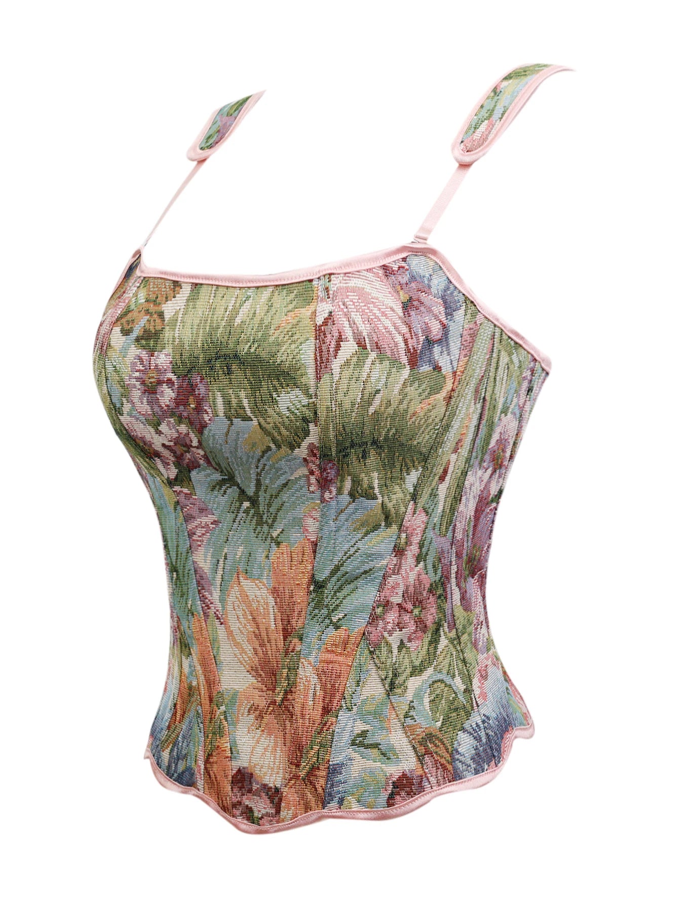 Vintage Aesthetic Tapestry Garden Corset Top