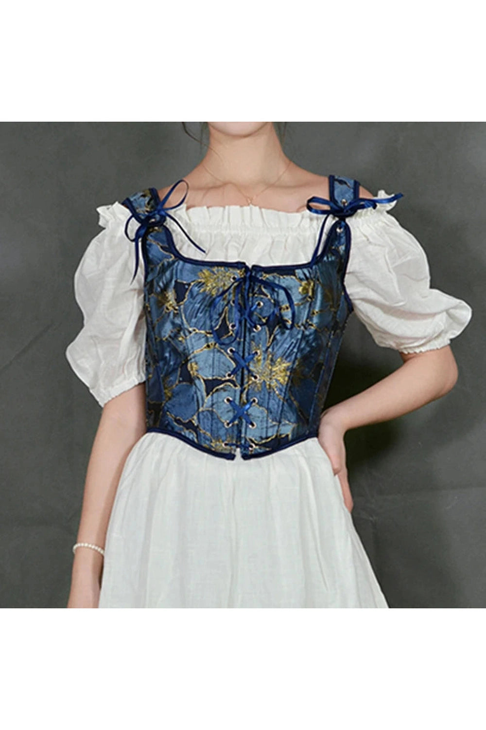 Fairycore Floral Embroidered Corset cottagecoreclothes