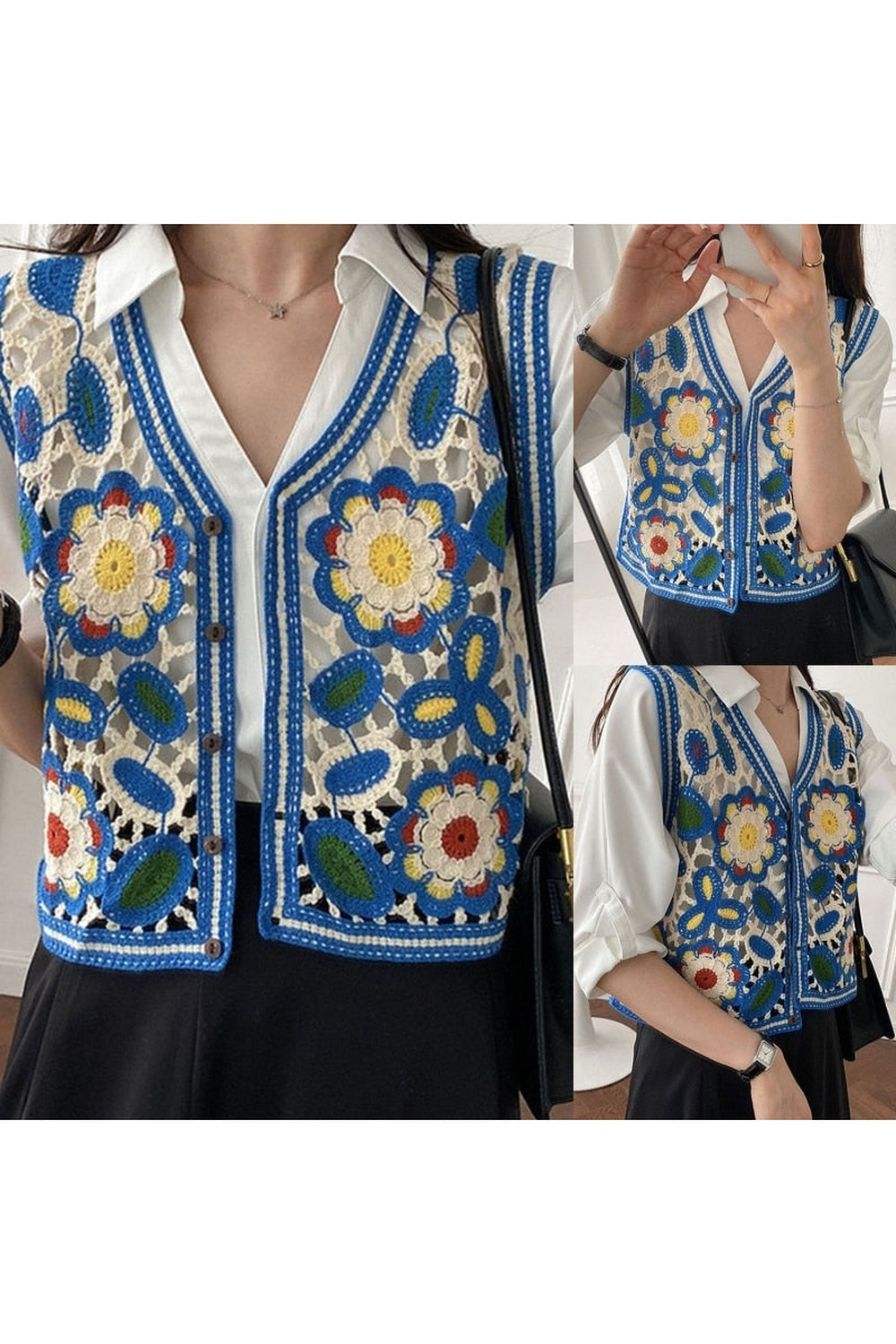 Cottagecore Crochet Floral Vest cottagecoreclothes