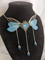 Fairycore Crystal Winged Pendant Necklace