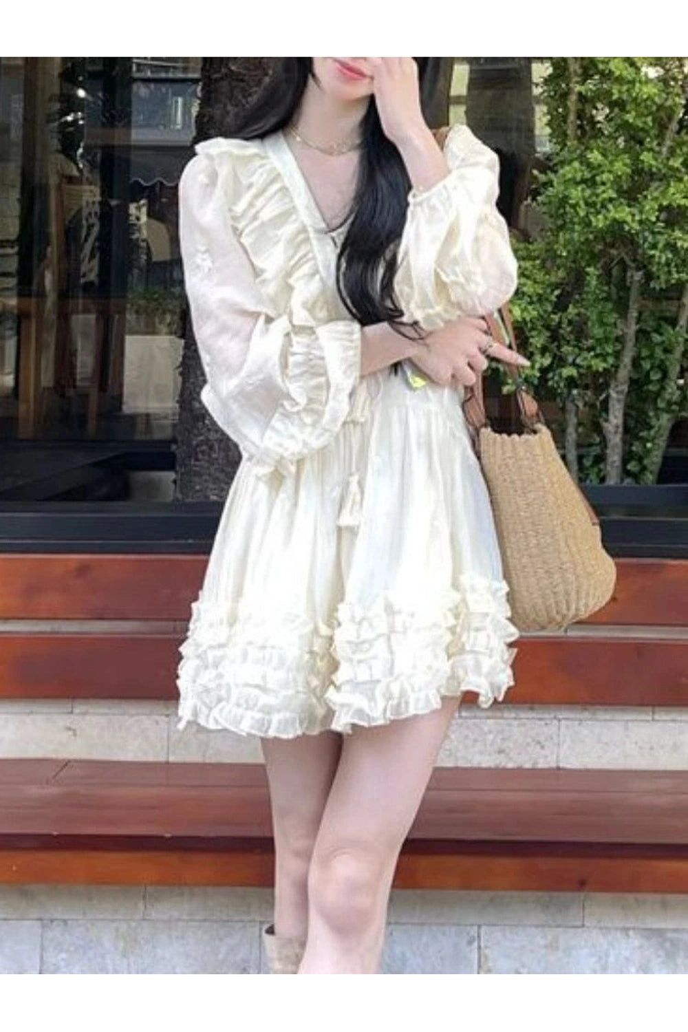 Sweet Ruffle Fairy Mini Dress cottagecoreclothes