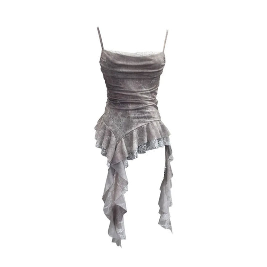 Spitzenrüschen-Mesh-Cami-Top