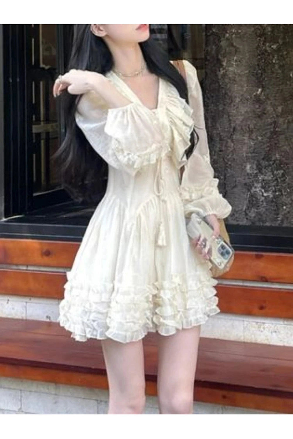 Sweet Ruffle Fairy Mini Dress cottagecoreclothes