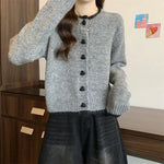 Retro Heart Button Knit Cardigan