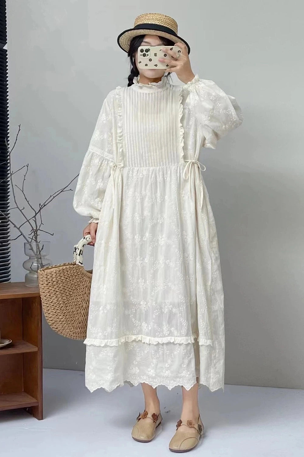 Mori Girl Lace Prairie Dress