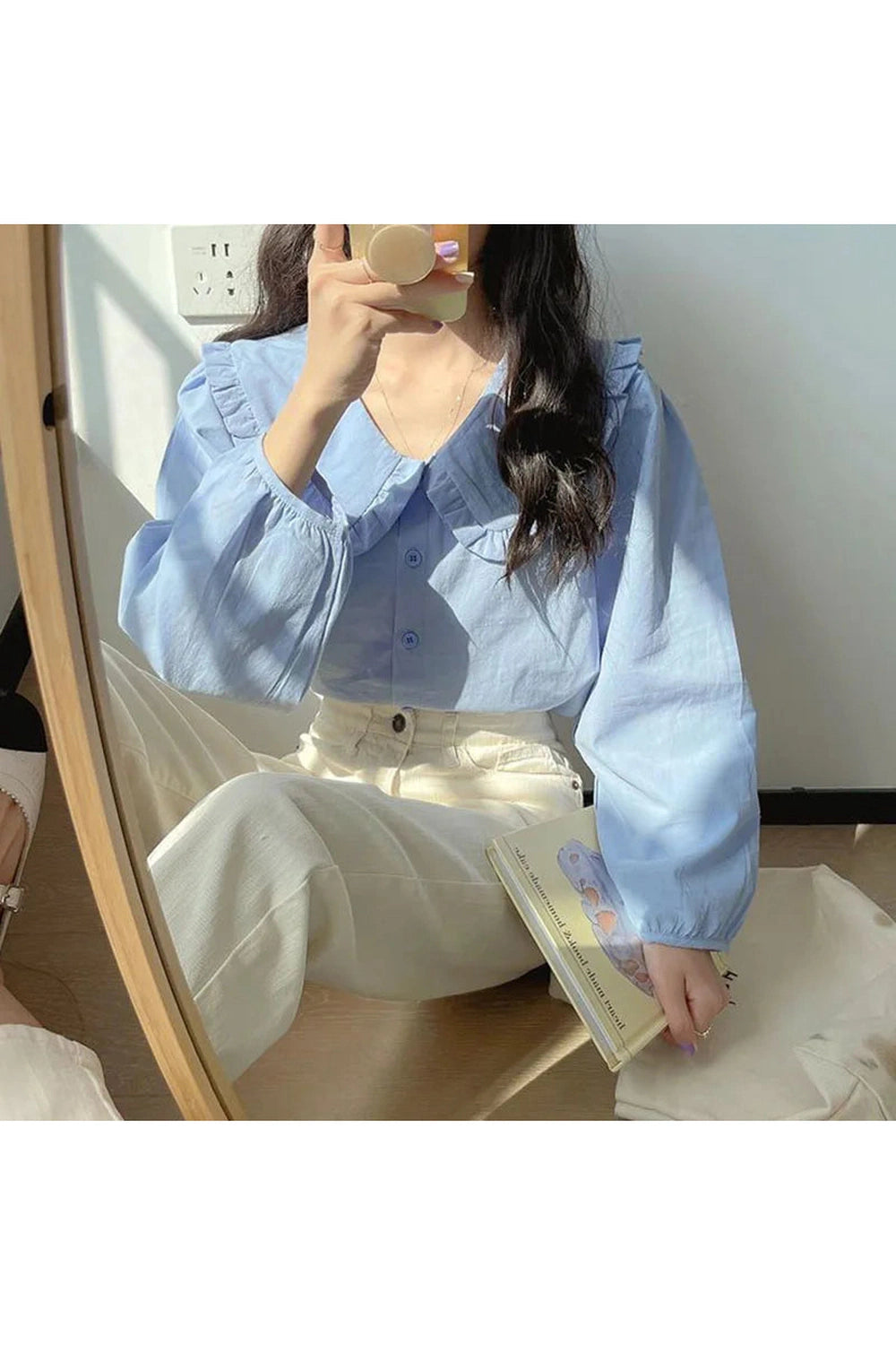 Single-Breasted Ruffles Shirt cottagecoreclothes