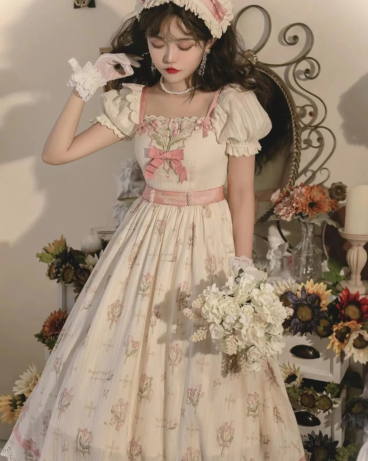 Vintage Blossom Princess Empire Waist Dress