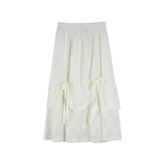 Mori Girl Layered Eyelet Midi Skirt