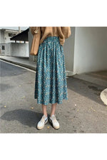 Floral Corduroy Swing Skirt