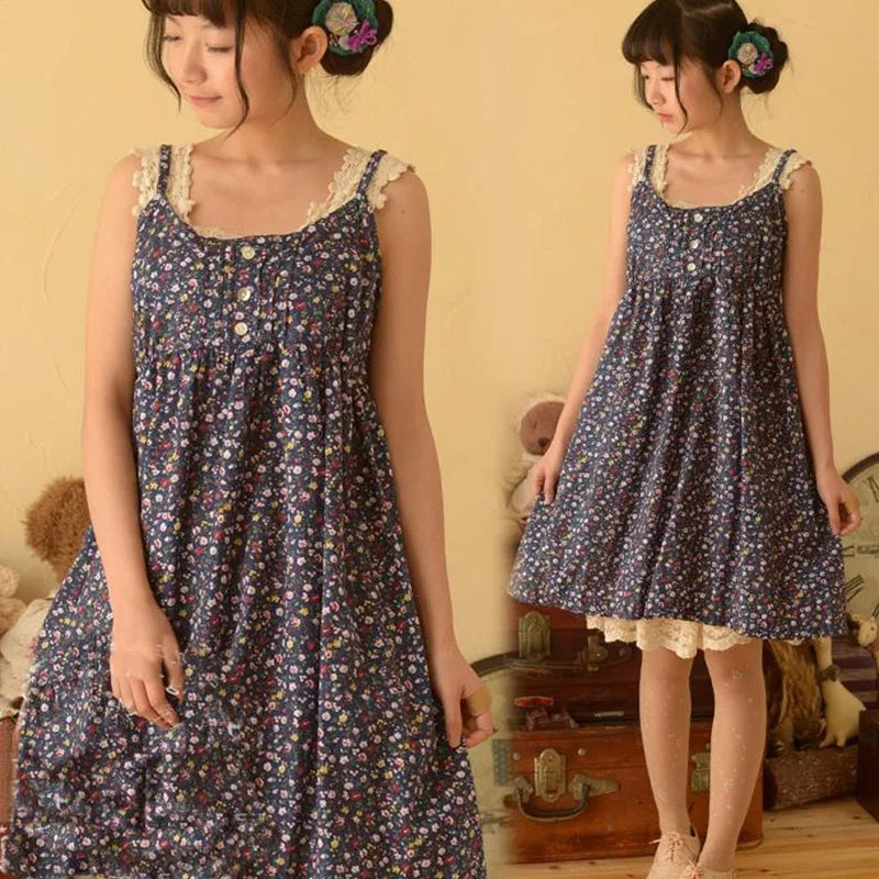 Dark Cottagecore Moss Garden Sundress
