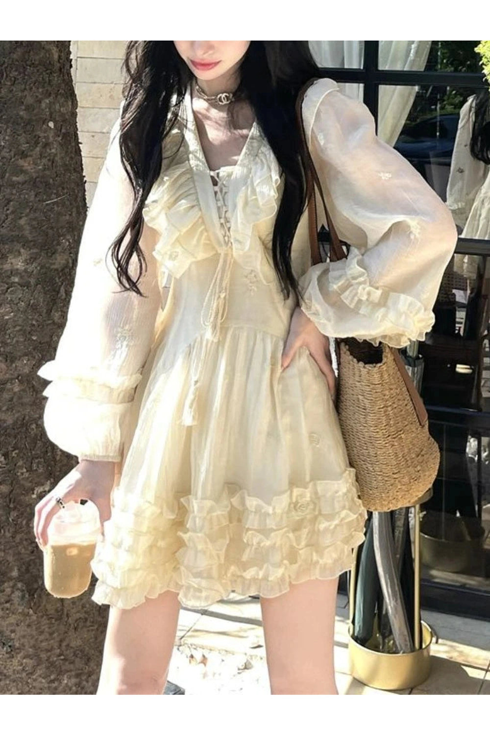 Sweet Ruffle Fairy Mini Dress cottagecoreclothes