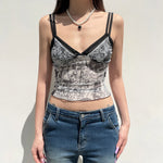 Graffiti Mesh Crop Top