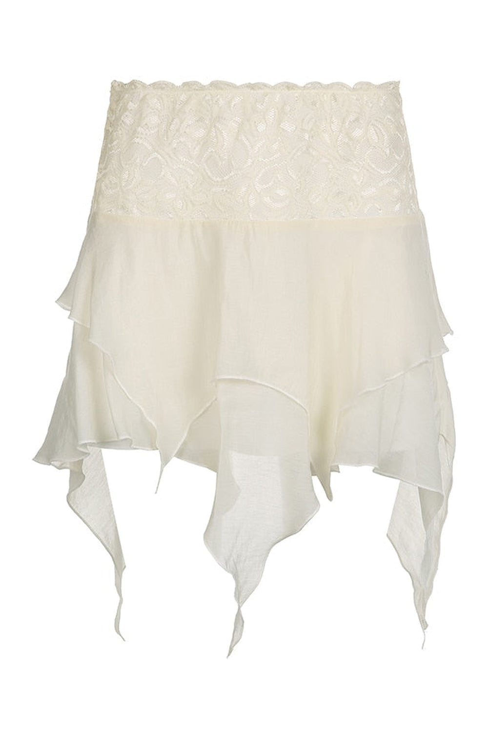 Fairycore Asymmetrical Hem Mesh Skirt