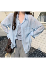 Vintage Light Blue Relaxed Blouse