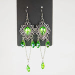 Vintage Green Jewel Drape Earrings