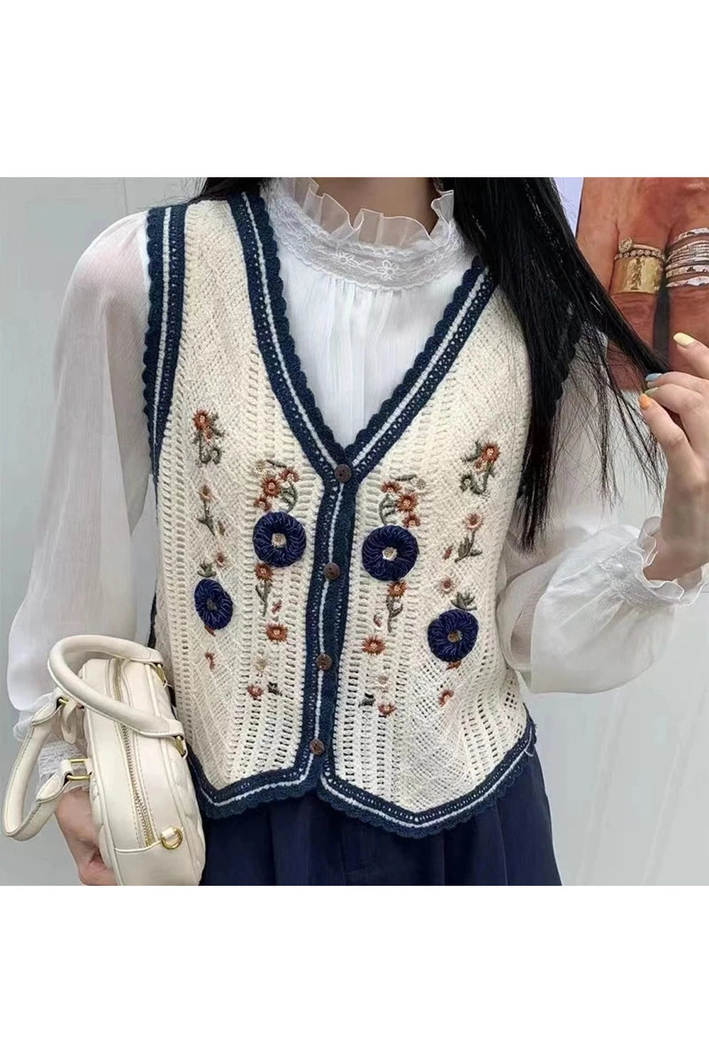 Crochet Floral Vest