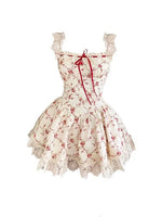 Sweet Floral Square Collar Dress