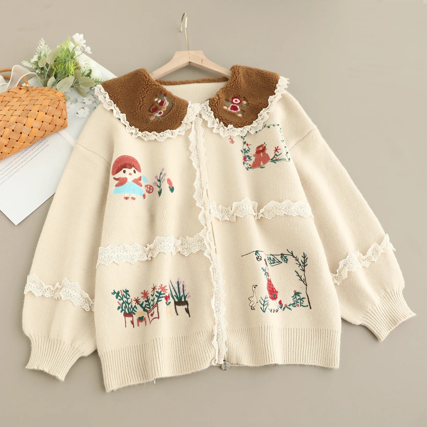Cottagecore Garden Embroidered Cardigan