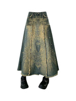 Y2K Grunge A-Line Denim Skirt