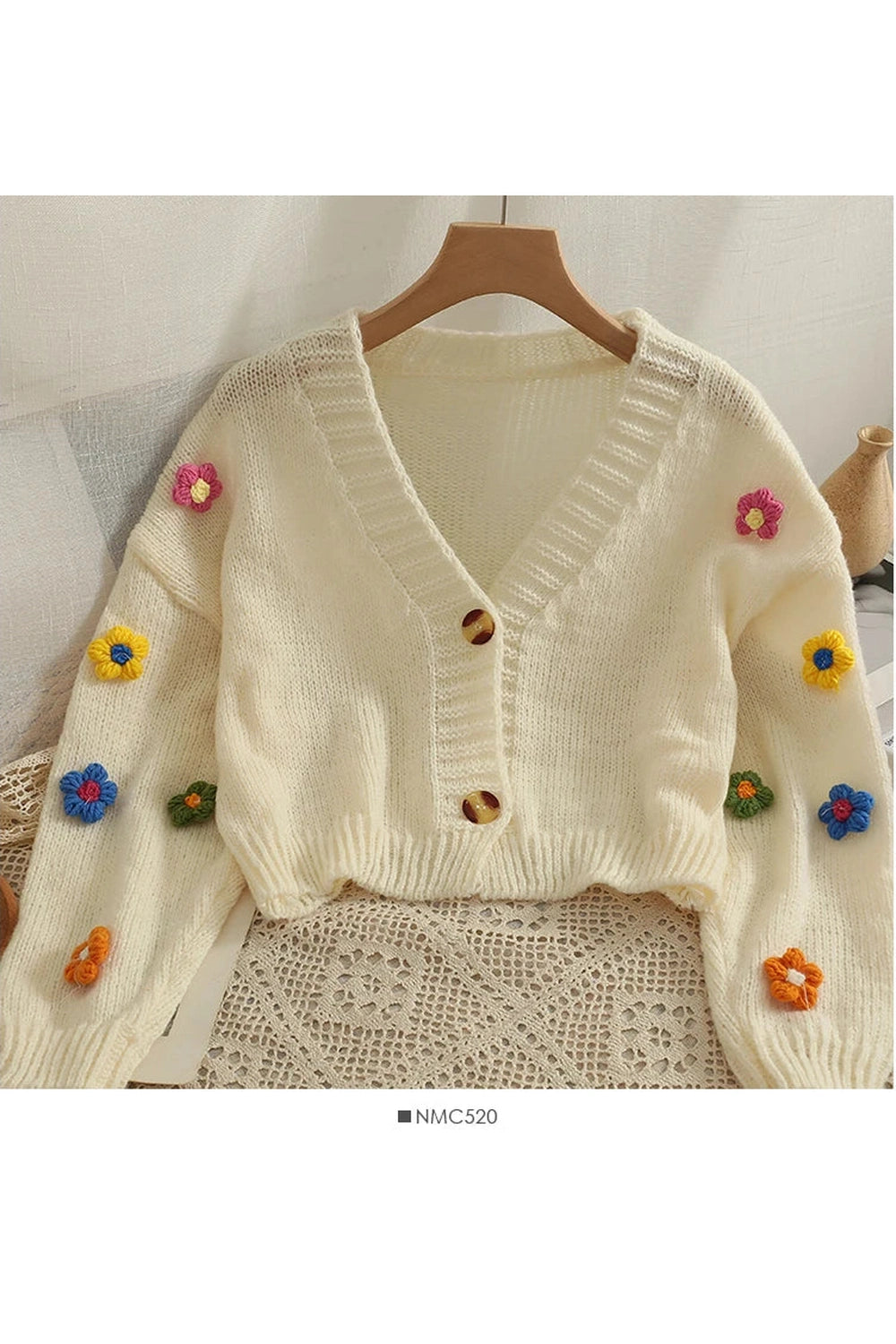Blossom Sprinkle Crop Fall Cardigan cottagecoreclothes